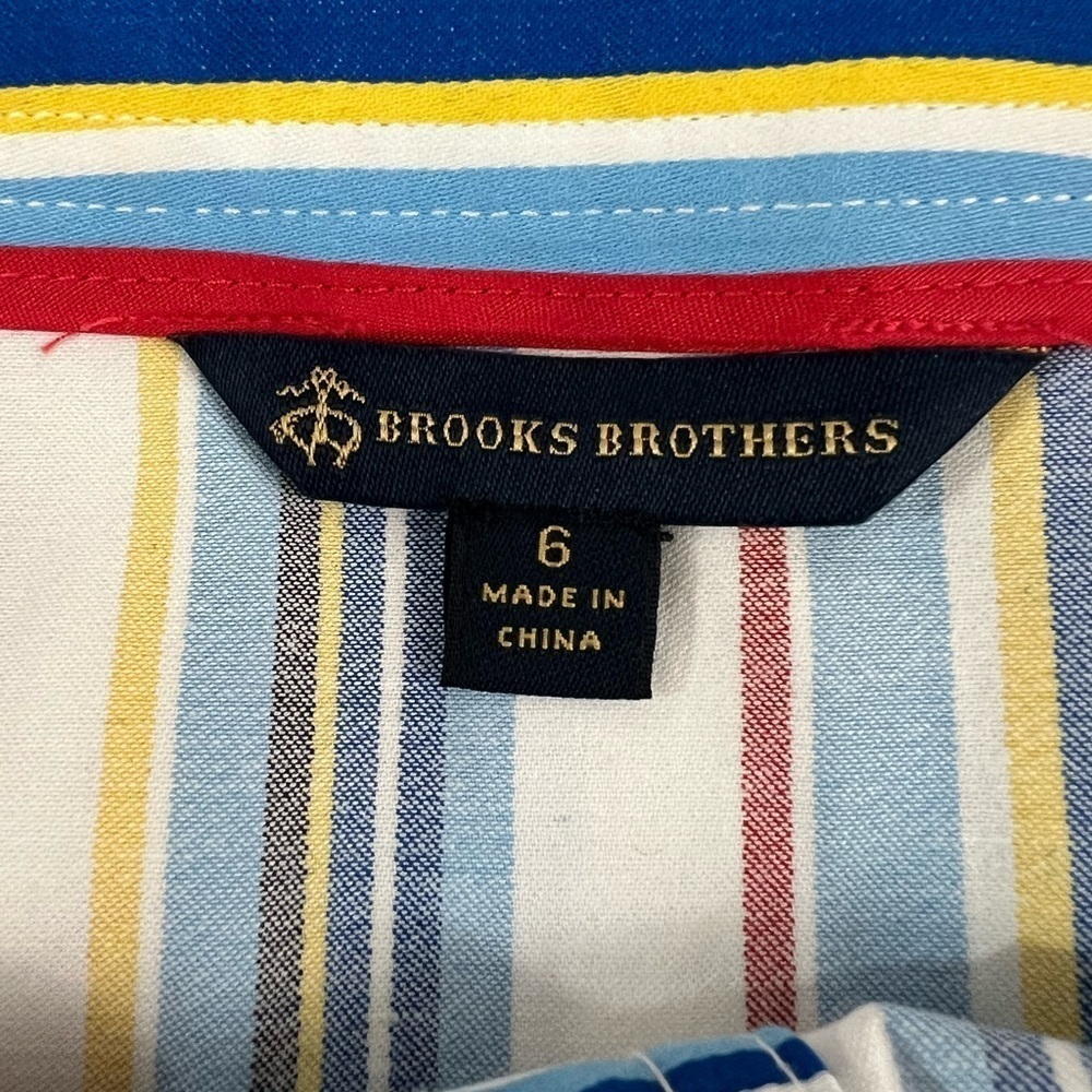 Brooks Brothers Coastal Nautical Stripe Button Front A-Line Skirt - Size 6 - Picture 6 of 7
